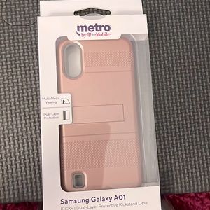 Samsung Galaxy A01 rose Kick+ dual layer kickstand